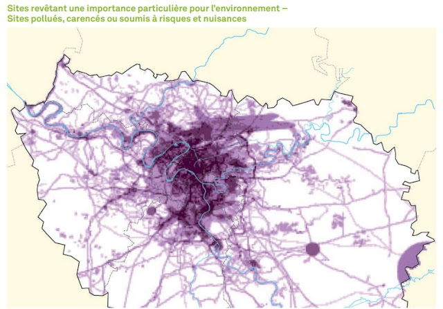 Carte des risques environnementaux en Ile de France