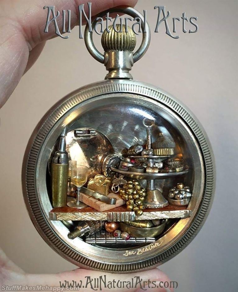 Sculptures Made From Old Pocket Watch Parts