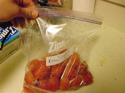 Bagged Tomatoes for the freezer