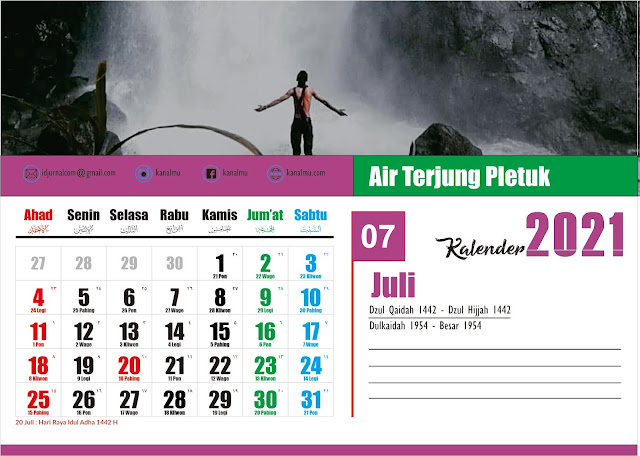 Kalender 2021 Bulan Juli