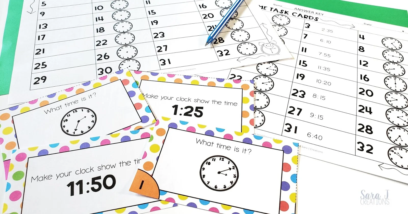 Make teaching telling time more fun and hands-on with these telling time math centers. Eight ready to go centers that have minimal prep, but maximum fun. Students practice reading a clock through games, task cards, puzzles, matching activities, interactive notebooks, and more. These activities are designed for 2nd grade, but could be adapted for first grade or even 3rd grade. 