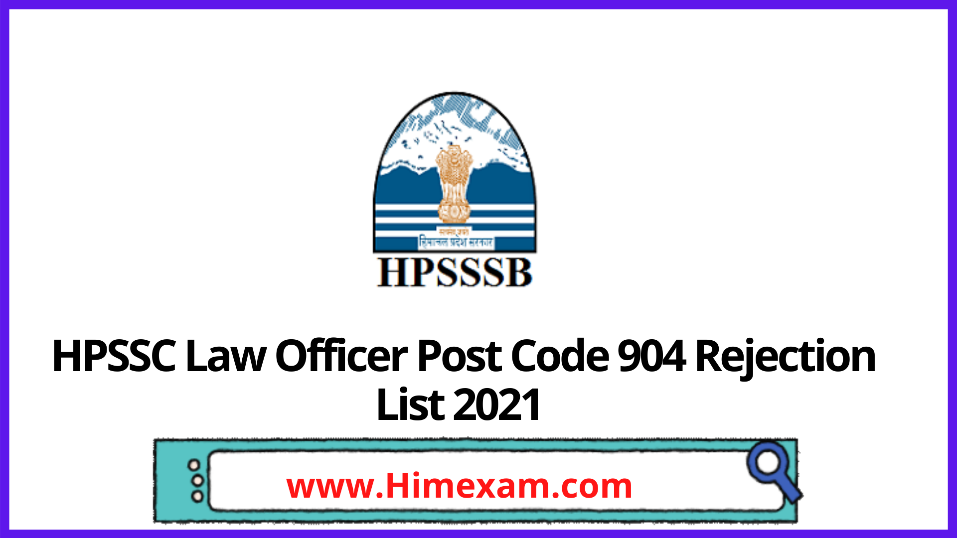 HPSSC Law Officer Post Code 904 Rejection List 2021 HPSSC Law Officer Post Code 904 Rejection List 2021