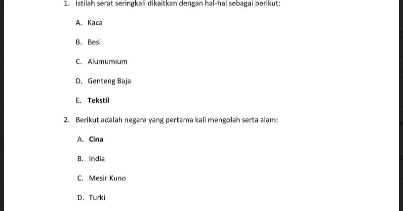 Soal Pas Prakarya Kelas 7 Kurikulum 2013 Kunci Jawaban Soal Pelajaran