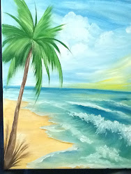 beach scene painting canvas paintings dewberry donna acrylic tropical woil convention paint simple ocean certification stroke scenes awards drawing water