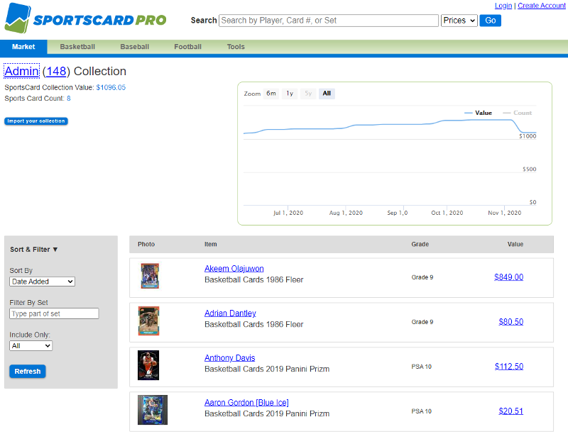 Easily Track The Value of Your Sports Card Collection