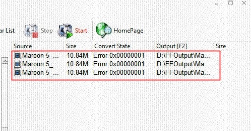 format factory error 0x00000001 file m4a format factory error 0x00000001 file m4a