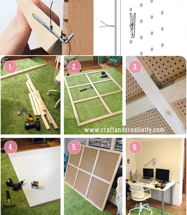 Decora una pared con un Peg Board - mcompany style