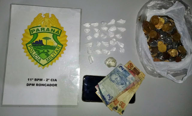PM prende casal suspeito de tráfico de drogas em Roncador