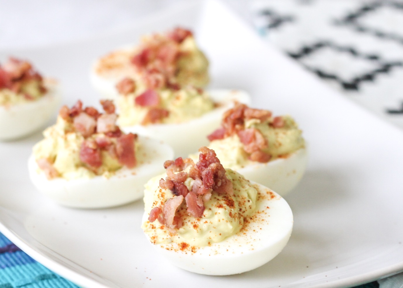 Hot Mama In The City Avocado Bacon Deviled Eggs