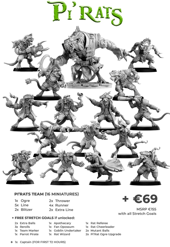 Tabletop Fix Punga Miniatures Ratmen Fantasy Football Team Kickstarter