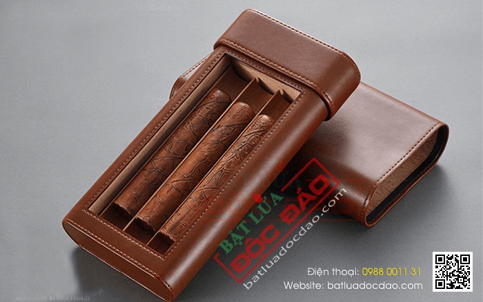 Bao da đựng cigar Cohiba 3 điếu màu nâu Hop-dung-xi-ga-bao-da-dung-xi-ga308b