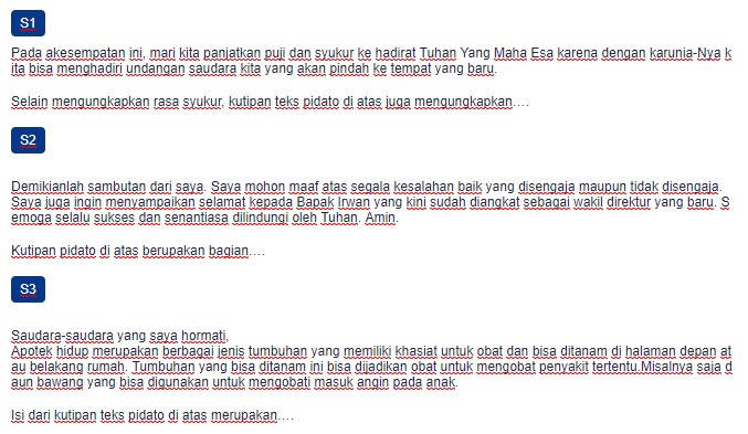Contoh Soal Menyusun Teks Pidato