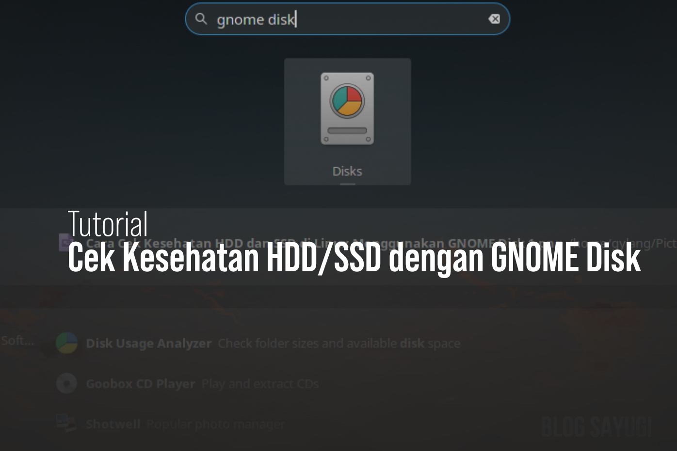 Cara Cek Kesehatan Hdd Dan Ssd Di Linux Menggunakan Gnome Disk Blog Sayugi