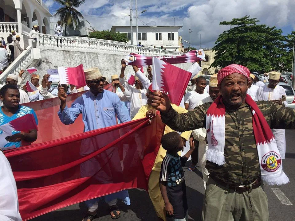 Une manifestation à Moroni le 09 juin 2017 contre la rupture diplomatique entre les Comores et le Qatar