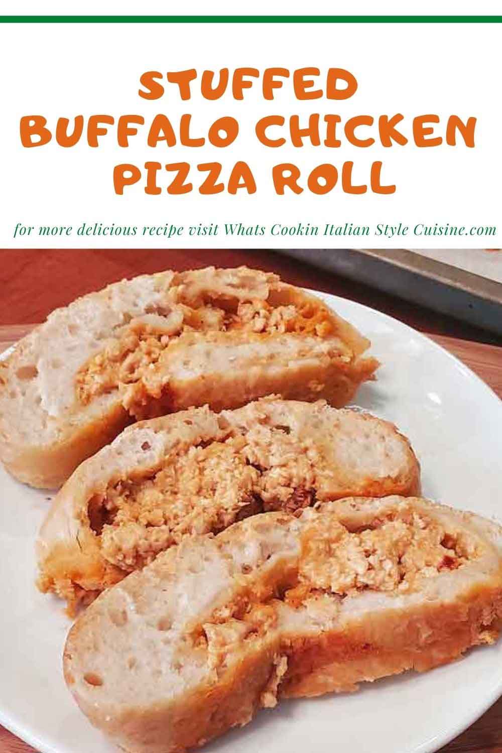 this is a pin for later buffalo chicken stuffed pizza