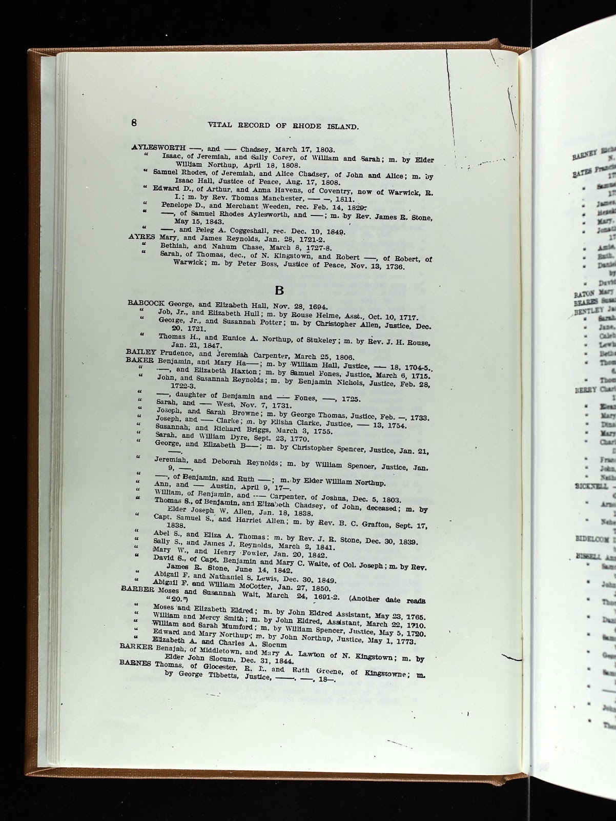 GeneaMusings 1692 Marriage of Moses Barber and Susannah West