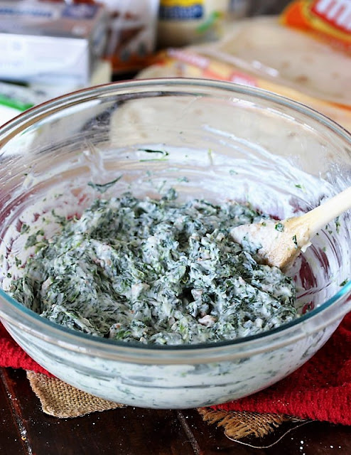 Bacon-Ranch Spinach Roll-Ups Filling Mixture Image