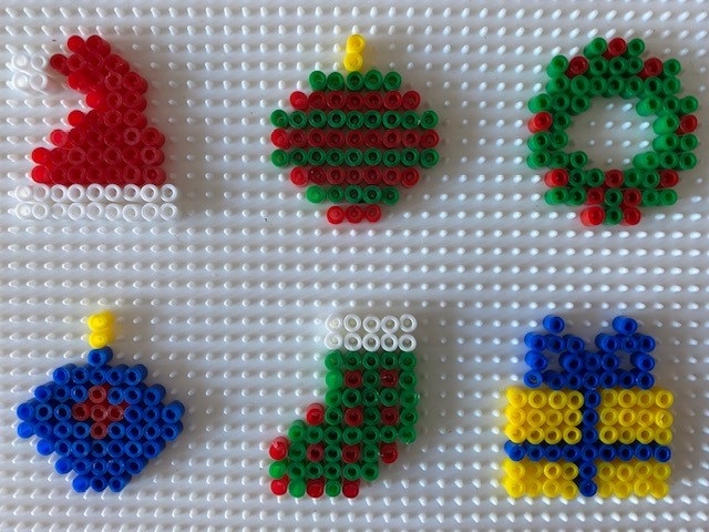 Mini Hama bead Christmas embellishments  Hama beads christmas, Mini hama  beads, Cross stitch christmas ornaments