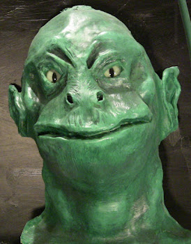 Monster mask I made--glass reptile eyes!