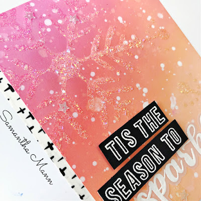 Tis the Season to Sparkle Card by Samantha Mann, Get Cracking on Christmas, Cards, Handmade Cards, Card Making, Christmas, Distress Oxide Ink, Ink Blending, glitter, #getcrackingonchristmas #christmascards #cardmaking #papercrafts #distressoxide #inkblending #createasmile