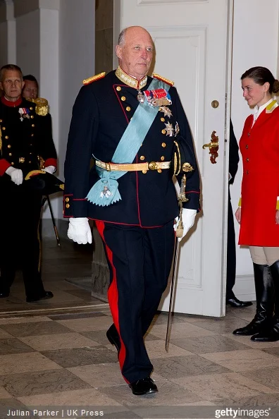  King Harald of Norway attends a Gala Dinner at Christiansborg Palace on the eve of The 75th Birthday of Queen Margrethe of Denmark
