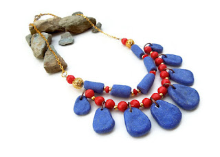Egyptian blue necklace