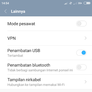 cara mengaktifkan usb tethering xiaomi