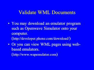 WML - Validators المدقق