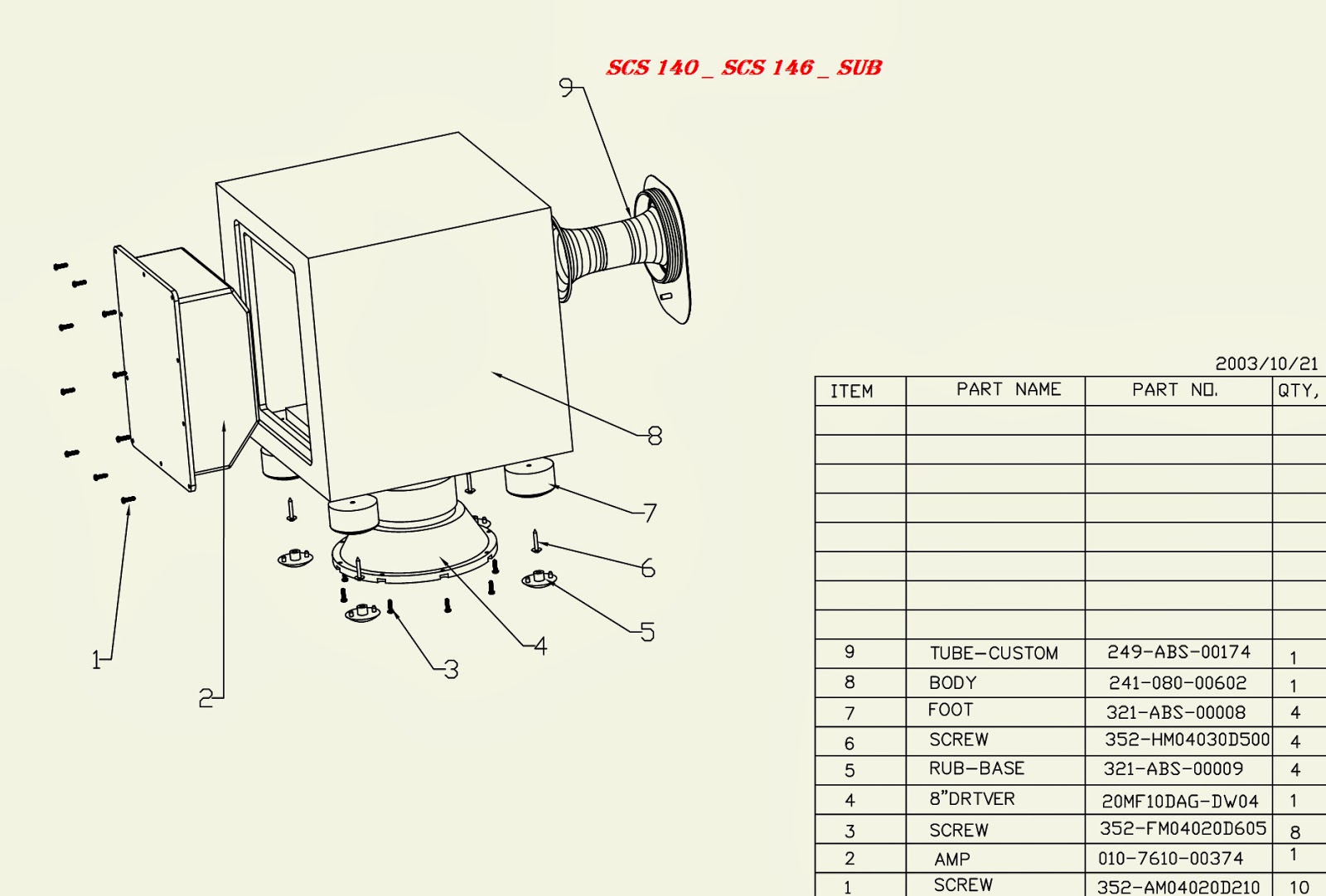 Electro help: JBL- SCS 140 - SCS146 _ SCHEMATIC DIAGRAM