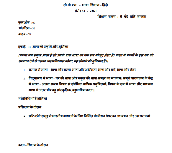 Hindi Pedagogy Notes For B.ed PDF