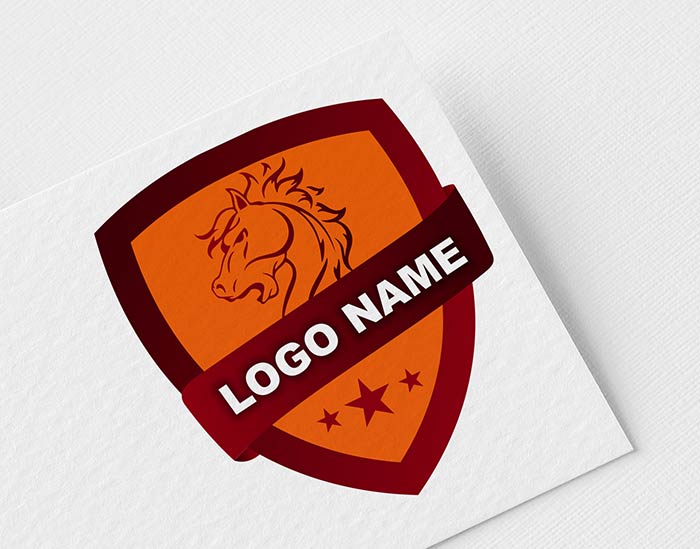 Horse Shield Logo Design free vector template Cdr mockup