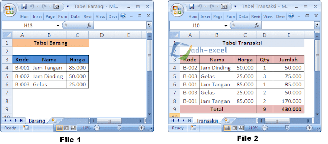 VLOOKUP Beda File, Cara Mengambil Data Dari Dua File Yang Berbeda Pada Excel