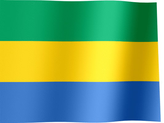 Waving Flag of Gabon (Animated Gif)