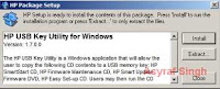 HP package setup window