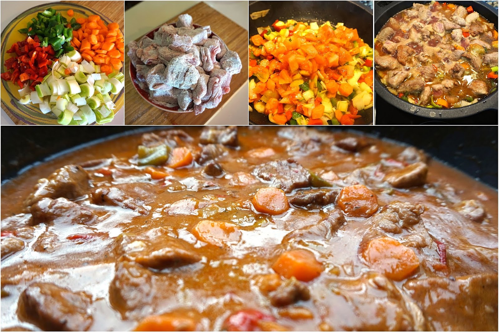 El mejor estofado de carne de ternera en salsa.