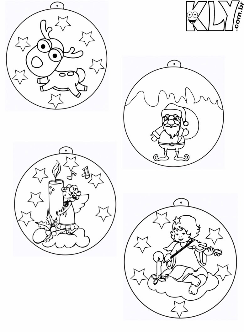 Desenho de Bolas de Natal para colorir
