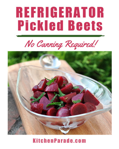 Refrigerator Pickled Beets ♥ KitchenParade.com, made with canned beets or fresh roasted beets, no canning required, keep for weeks in the fridge. Vegan. Low Sugar. Low Cal. Low Carb. Weight Watchers Friendly.