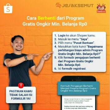 Cara Berhenti Promo Shopee Gratis Ongkir Minimal Rp 0 Terbaru