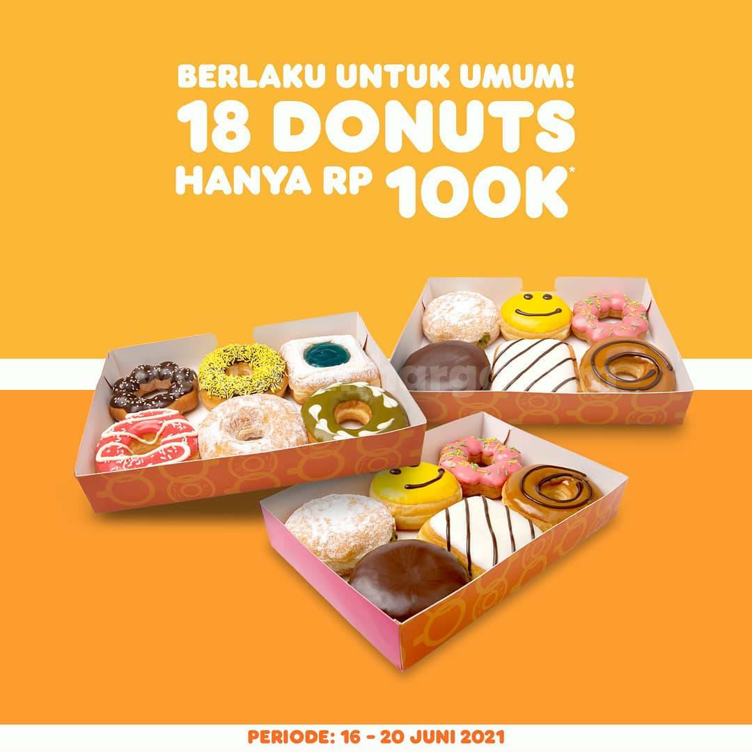 Promo Dunkin Donuts 16 20 Juni 2021 Beli 18 donat hanya Rp 100.000