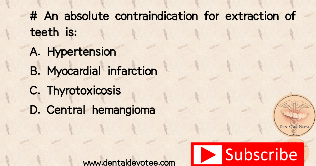 Dentosphere World of Dentistry Absolute Contraindication for