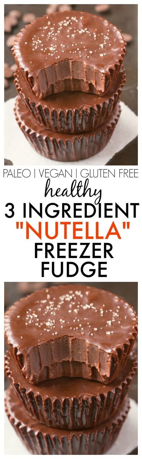 Healthy 3 Ingredient Paleo Nutella Fudge Cups