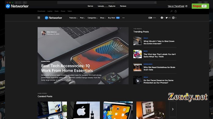 Networker v1.0.7 Tech News WordPress Theme with Dark Mode Nulled