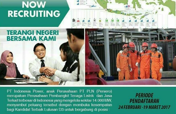 Lowongan Kerja Pt Indonesia Power Tahun 2017 Tingkat D3 Besar Besaran Rekrutmen Lowongan Kerja Bulan Juni 2021