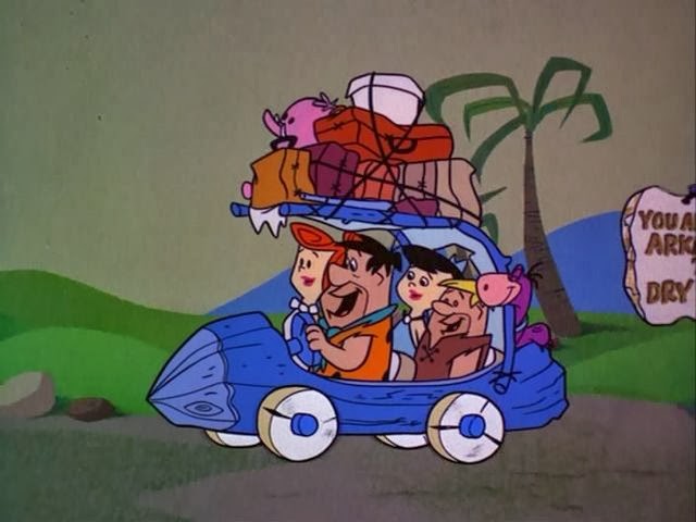 The flintstones parody stone scene