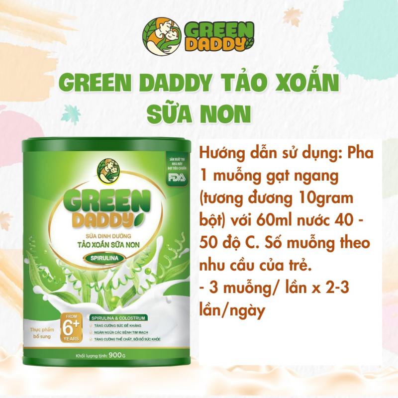 Green Daddy Tảo Xoắn Sữa Non 900g