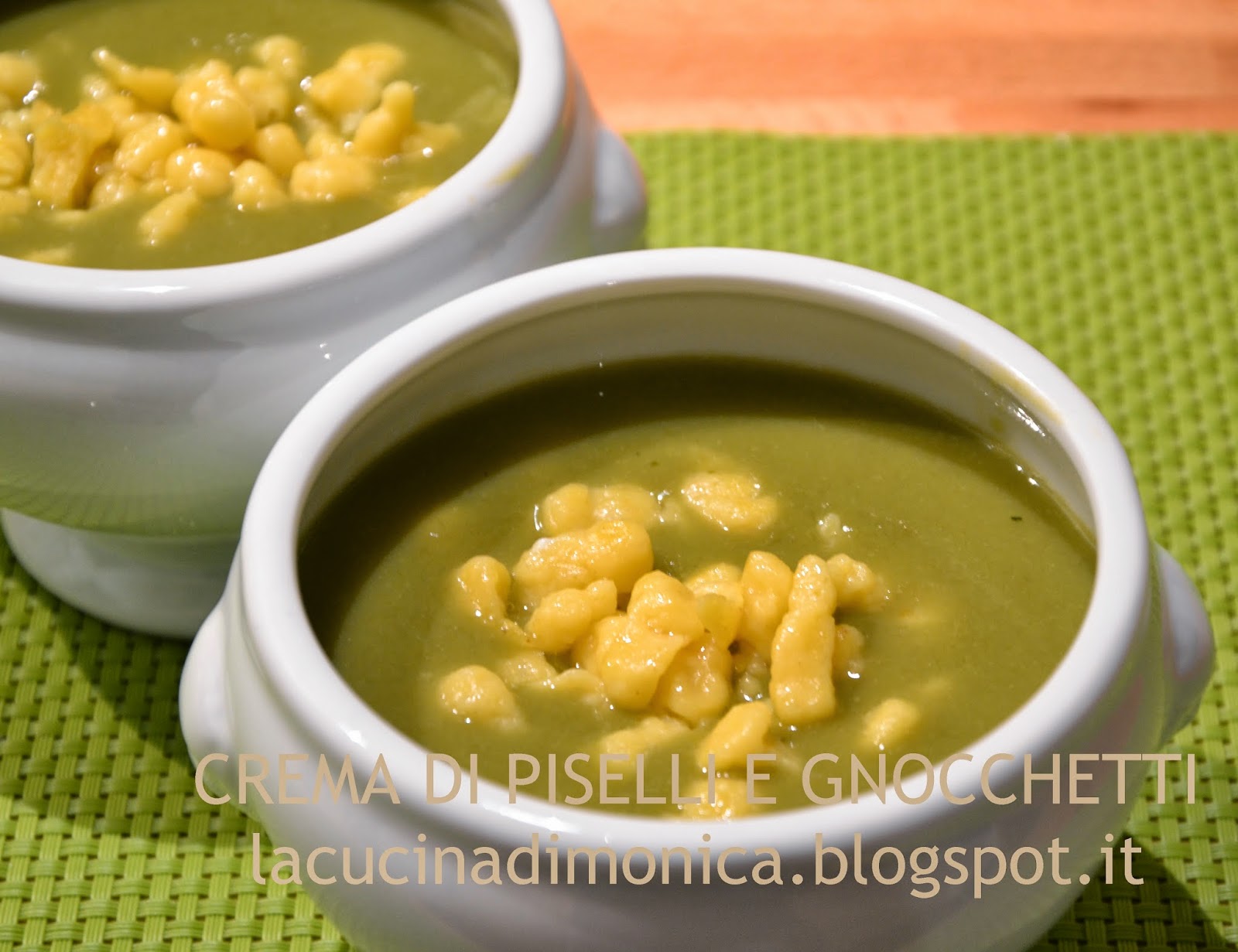 crema di piselli e gnocchetti