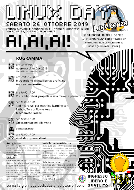 Linux Day 2019: il programma del Lug Vicenza