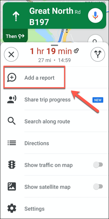 xGoogle Maps Navigation Add Report Option edit