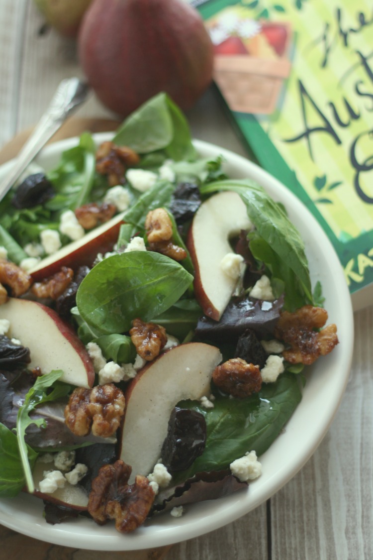 Pear and Baby Greens Salad w/ Spiced Maple Walnuts | The Austen Escape