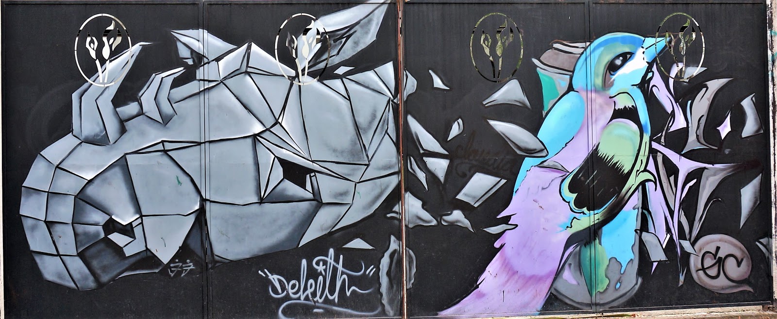 Columbia Spy Vandals Spray Paint Graffiti On Garage Door